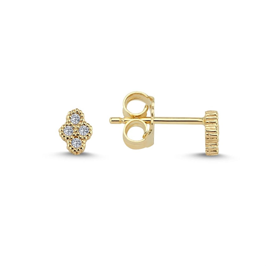 Athene diamantøreringe i 14 kt guld med 0,08 ct fra Nuran